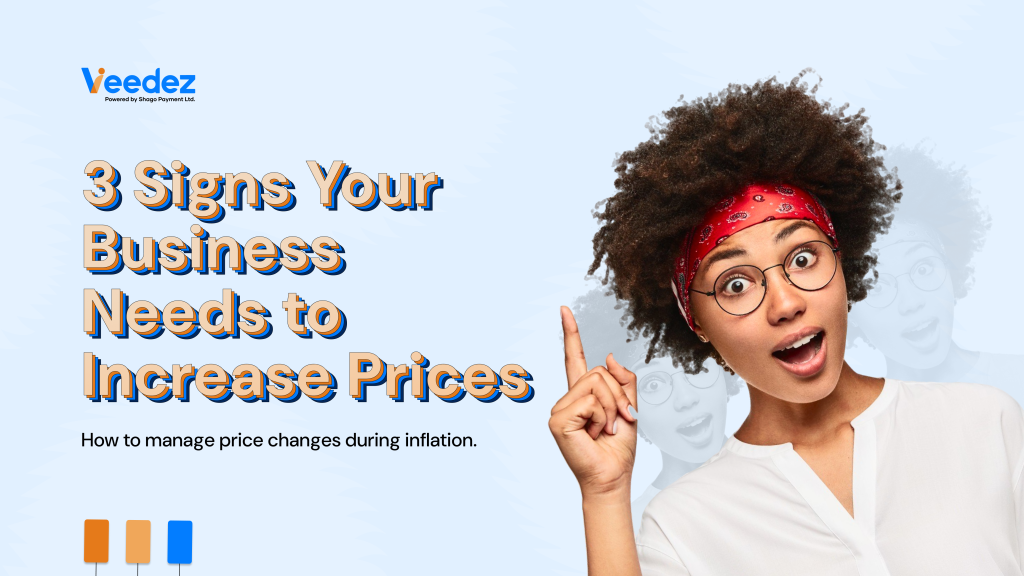 An image with text saying, 3 Signs your business needs to increases prices. How to manage price changes during inflation